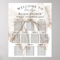 Elegant White Bow Bridal Shower Seating Chart