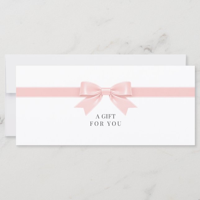 Elegant White Bow Gift Certificate (Front)