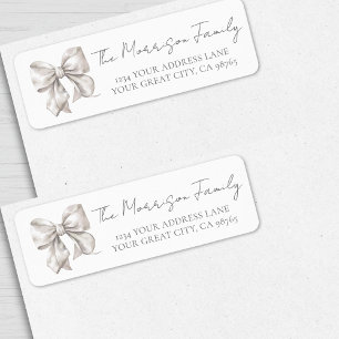 Elegant White Bow Return Address
