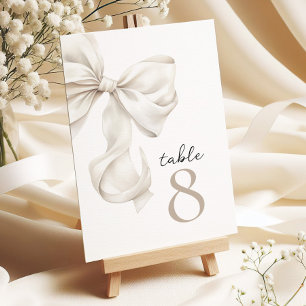 Elegant White Bow Table Numbers
