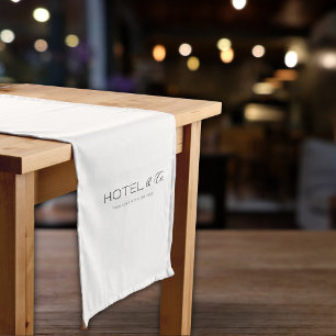 Elegant White Business Logo Event Display Branded Long Table Runner