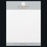 Elegant White Cake with Florals Cake Decorating Letterhead<br><div class="desc">Coordinates with the Elegant White with Florals Cake Decorating Business Card Template by 1201AM. An elegant white tiered cake decorated with white flowers sits atop a faux gold cake stand for a beautiful aesthetic on this bakery or cake decorator's letterhead template. Update the calligraphic text with your name or business...</div>