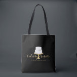 Elegant White Cake with Florals II Bakery Tote Bag<br><div class="desc">An elegant white tiered cake decorated with flowers sits atop a faux gold cake stand for a beautiful aesthetic on this bakery-themed personalized tote bag. Perfect for bakers,  catering companies,  cake decorators,  or for personal use. Design © 1201AM Design Studio</div>