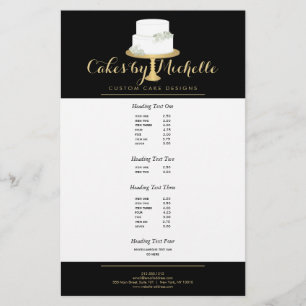 Elegant White Cake with Florals II Cake Decorating Flyer