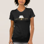 Elegant White Cake with Florals II T-Shirt<br><div class="desc">Coordinates with the Elegant White Cake with Florals II Cake Decorating Business Card Template by 1201AM. An elegant tiered white cake decorated with white flowers sits atop a faux gold cake stand for a beautiful aesthetic on this bakery or cake decorator's t-shirt design. Update the calligraphic text with your name...</div>