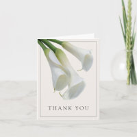 Elegant White Calla Lilies Thank You