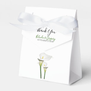 Elegant White Calla Lilies Wedding Favor Box