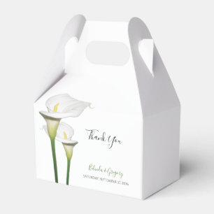 Elegant White Calla Lilies Wedding Favor Box