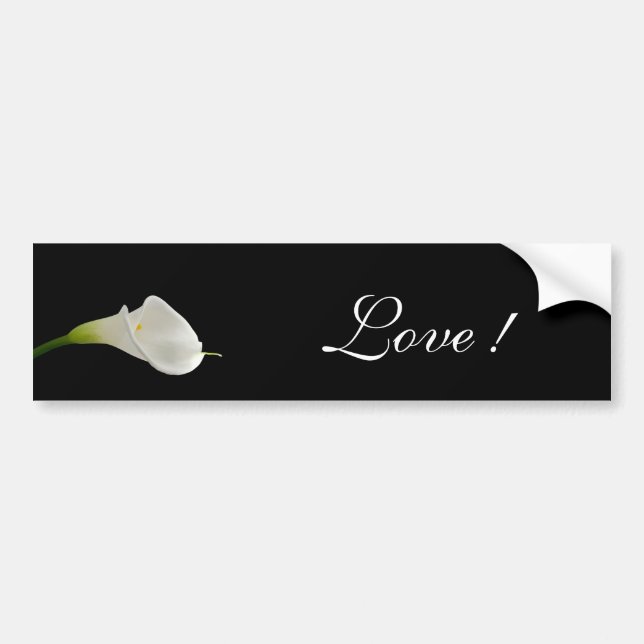Elegant white calla lily bumper sticker (Front)