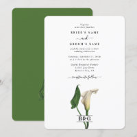 Elegant White Calla Lily Green Botanical Wedding