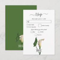Elegant White Calla Lily Green Botanical Wedding
