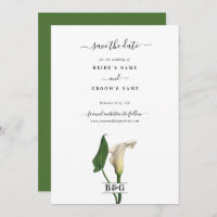 Elegant White Calla Lily Green Botanical Wedding