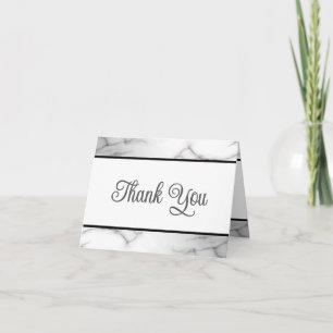 Elegant White Carrara Marble Thank You Card