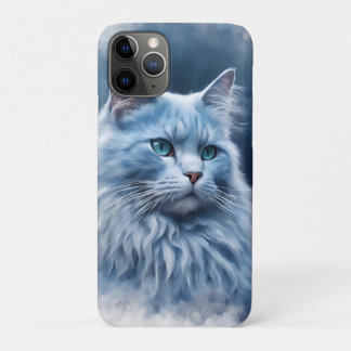 Elegant White Cat Blue Eyes Artistic Phone Case