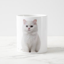 Elegant White Cat Ceramic Mug