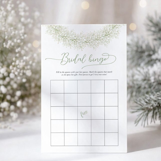 Elegant White Chic Bingo Bridal Shower Game Flyer (Creator Uploaded)