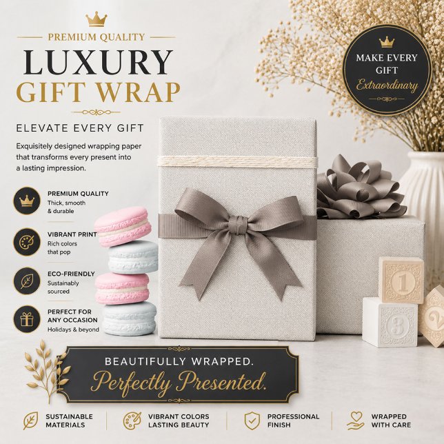 Elegant White Christmas Gift Wrap  (Creator Uploaded)
