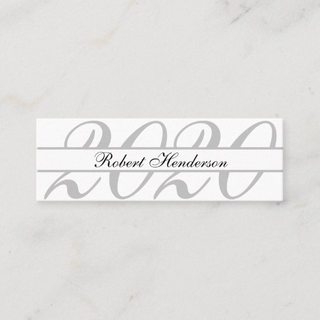 Elegant white classic insert card graduation name (Front)