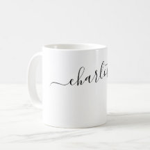 Elegant White Colour Modern Name Personalized