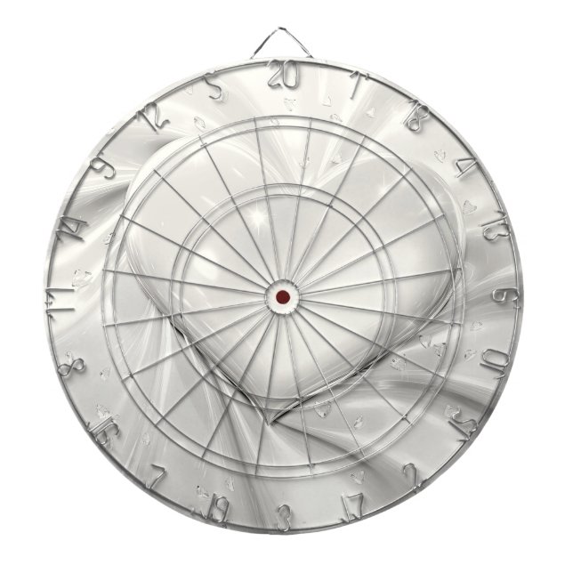 Elegant White Cream Heart Dartboard (Front)