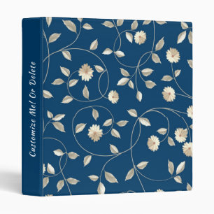 Elegant White Daisies Flower Floral Pattern Binder