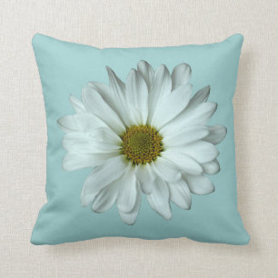 Elegant White Daisy Throw Pillow