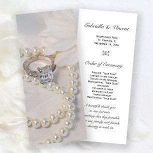 Elegant White Daisy Wedding Ceremony Program