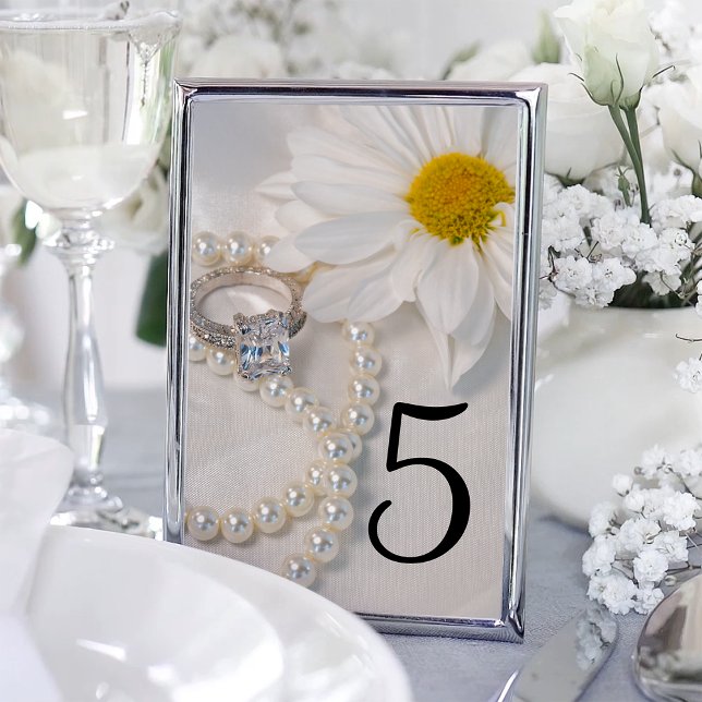 Elegant White Daisy Wedding Table Numbers (Creator Uploaded)