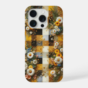 Elegant White Daisy & Yellow Gingham Phone Case 