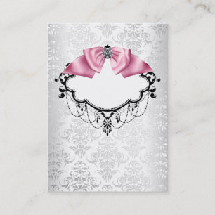 Elegant White Damask Business Card Template