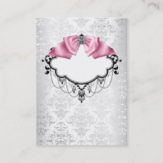 Elegant White Damask Business Card Template