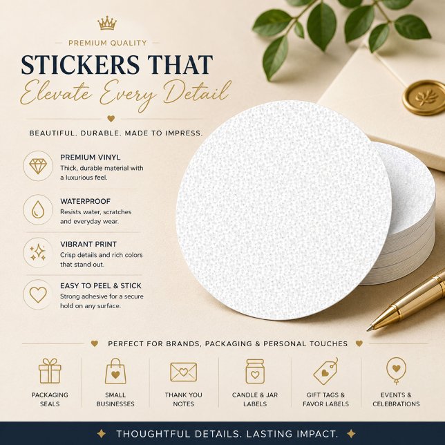 Elegant White Damask Wedding Seal Sticker (Creator Uploaded)