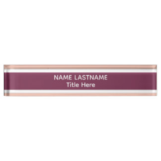 Elegant white &Dark Salm custom name Nameplate