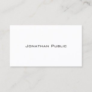 Elegant White Design Modern Plain Creative Business Card