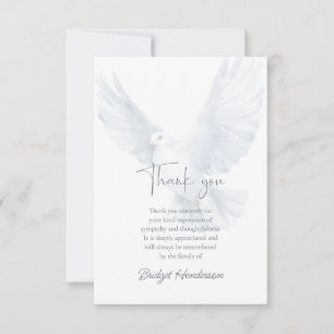 Elegant White Dove Funeral Thank You Card