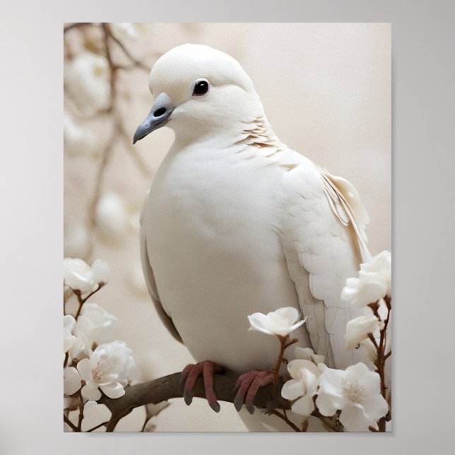Elegant White Dove Poster (Front)