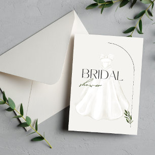 Elegant White Dress Bridal Shower Invitation