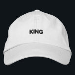 Elegant White Elegant Cap with King Text Printed<br><div class="desc">Elegant Cotton Cap with King Embroidery Crafted from soft cotton,  this cap showcases the embroidered "King" text for a refined,  casual look.</div>