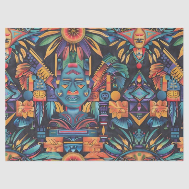 Elegant White "Epochal Symmetry" Wrap Tissue Paper (Front)