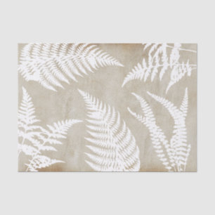 Elegant White Fern on Kraft Paper