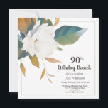 Elegant White Floral 90th Birthday Party Invitation<br><div class="desc">Elegant White Floral 90th Birthday Party Invitation
This stunning white floral birthday invitation is elegant and chic.</div>