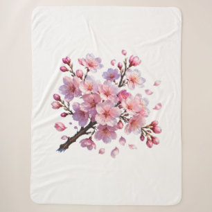Elegant White Floral Botanical Pickleball Paddle Sherpa Blanket