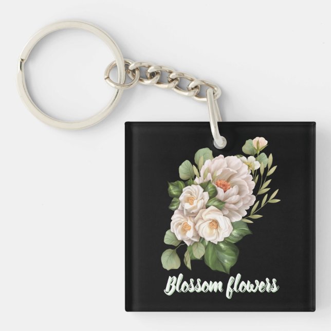 Elegant white floral bouquet with green leaves (Devant)