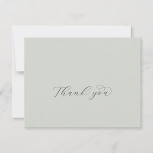 Elegant White Floral Coordinate   Sage Mint Thank You Card