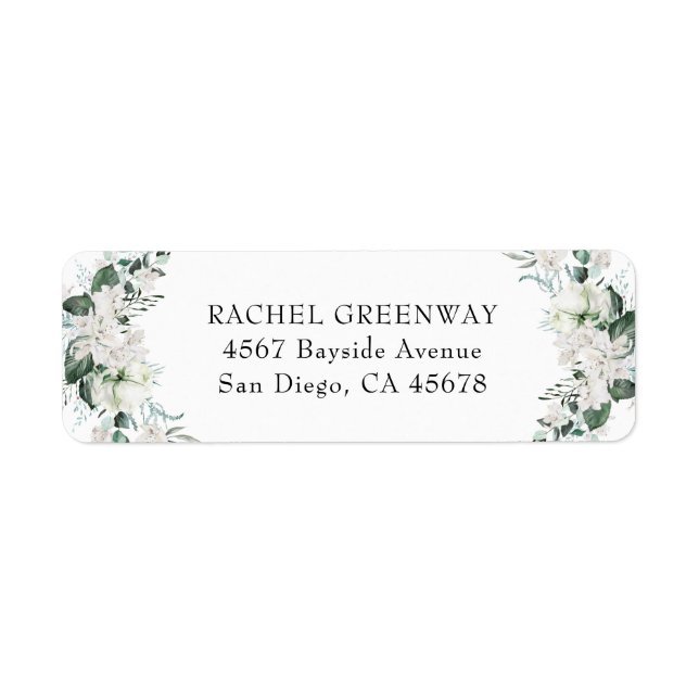Elegant White Floral Dusty Blue Sage Green Wedding (Front)