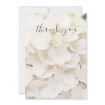Elegant White Floral Flat Thank You Card