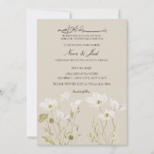 Elegant White Floral Islamic Nikkah Invitation