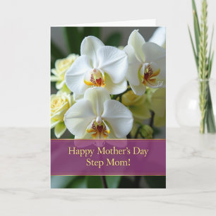 Elegant White Floral Mothers Day Card