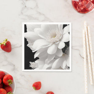 Elegant White Floral Paper Napkins