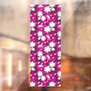 Elegant White Floral Pattern Botanical Design Window Cling